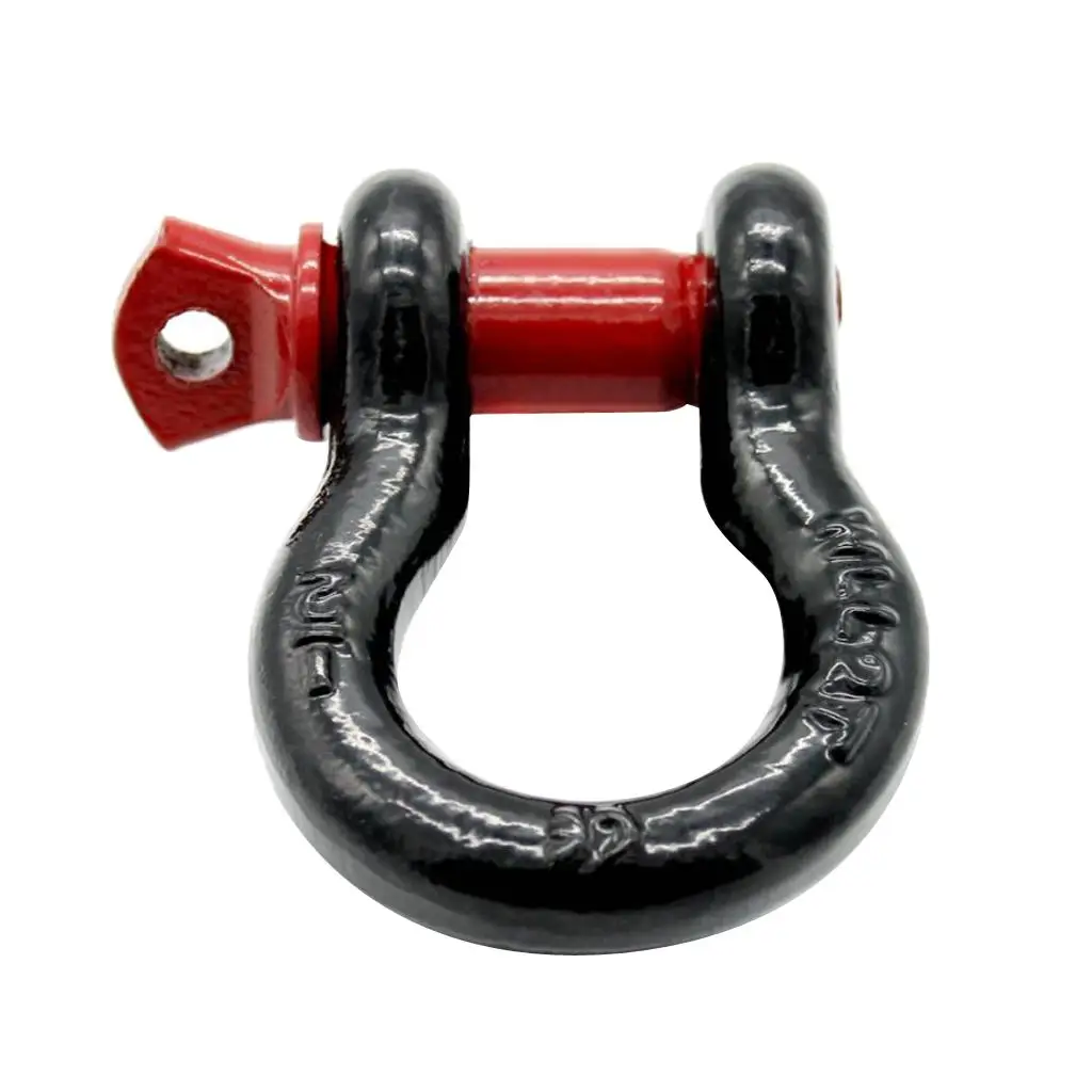 Car Tow Hook Univerial Car Tow Trailer Hook D-Rings Bow Shackle Red Black for ATV Auto Truck Trailer RV Camper Etc