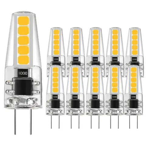 10pcs G4 LED 전구 5W DC12V 220V 2835 SMD 10led 따뜻한/차가운 흰색 360 각도 샹들리에 조명 할로겐 램프 조명 교체