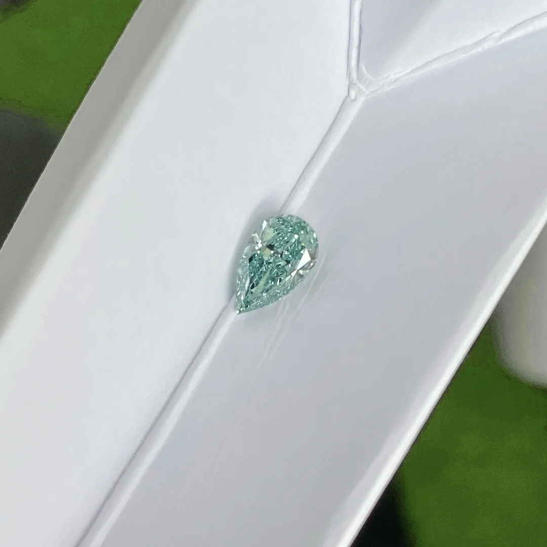 IGI 1.07CT Green Pear Shape LGD Lab Grown Diamond CVD Diamonds Stone Wholesale Fancy Intense Green with igi Certificate