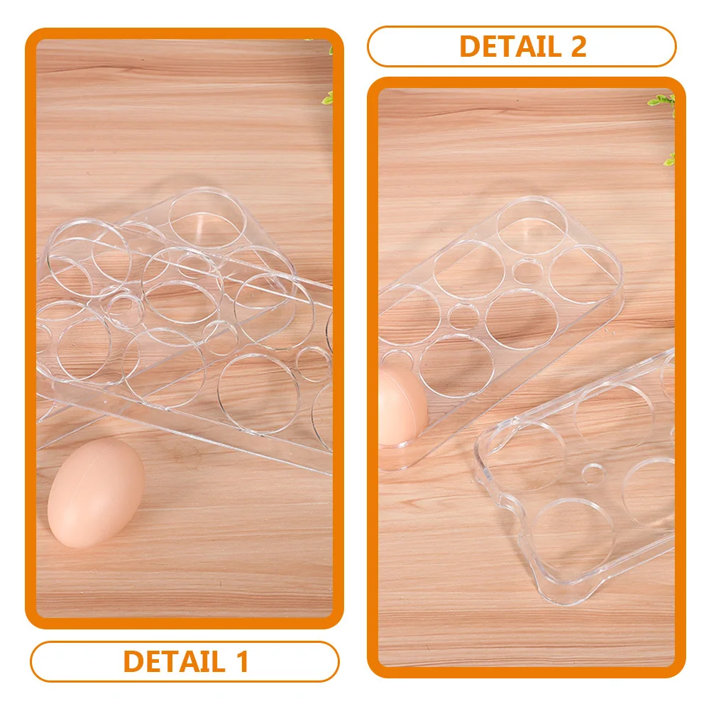 

2Pcs Egg Holder Refrigerator 8 Slots 6 Slots Plastic Storage Rack for Kitchen Fridge Organizer Transparent Egg Tray Stand