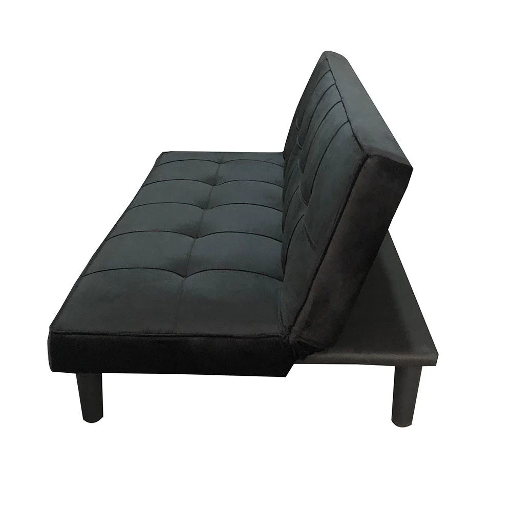 

# Vintage Blackish Green Tufted Armless Futon Sofa Bed Living Room Furniture for 3 Seater Space-saving