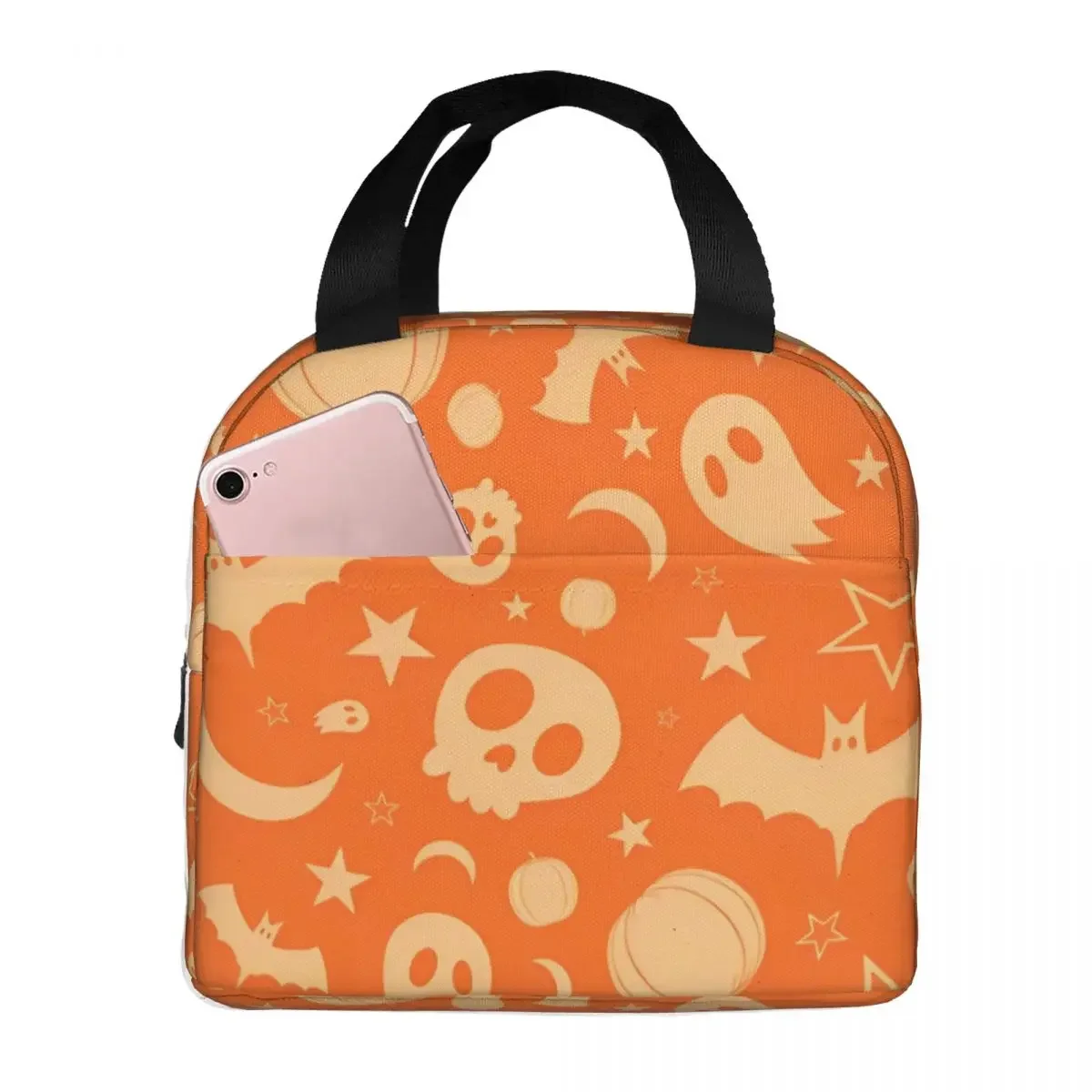 

Halloween Pumpkins Ghosts Gothic Magic Insulated Lunch Bag Large Lunch Container Cooler Bag Tote Lunch Box School Food Bag Cute