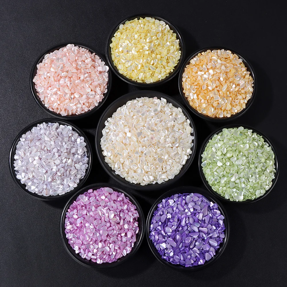 50/100G Photochromic Shell Nail Art Decoration 3-5mm High Quality Color Irregular Shape Abalone Shells Gravel Resin Accessories