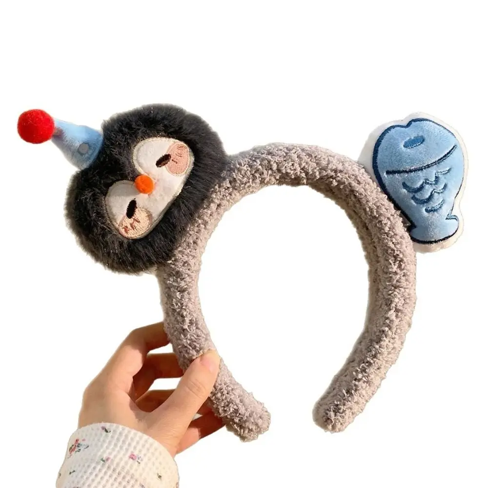 Kawaii Cartoon Pinguino Pesce Fascia per capelli a tesa larga Fascia per capelli divertente Accessori per capelli per ragazza