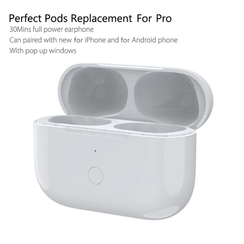 Wireless Charging Case Replacement Box for Airpods Pro Bluetooth Earphone 660mAH Battery Charger Pairing Pop-ups Windows