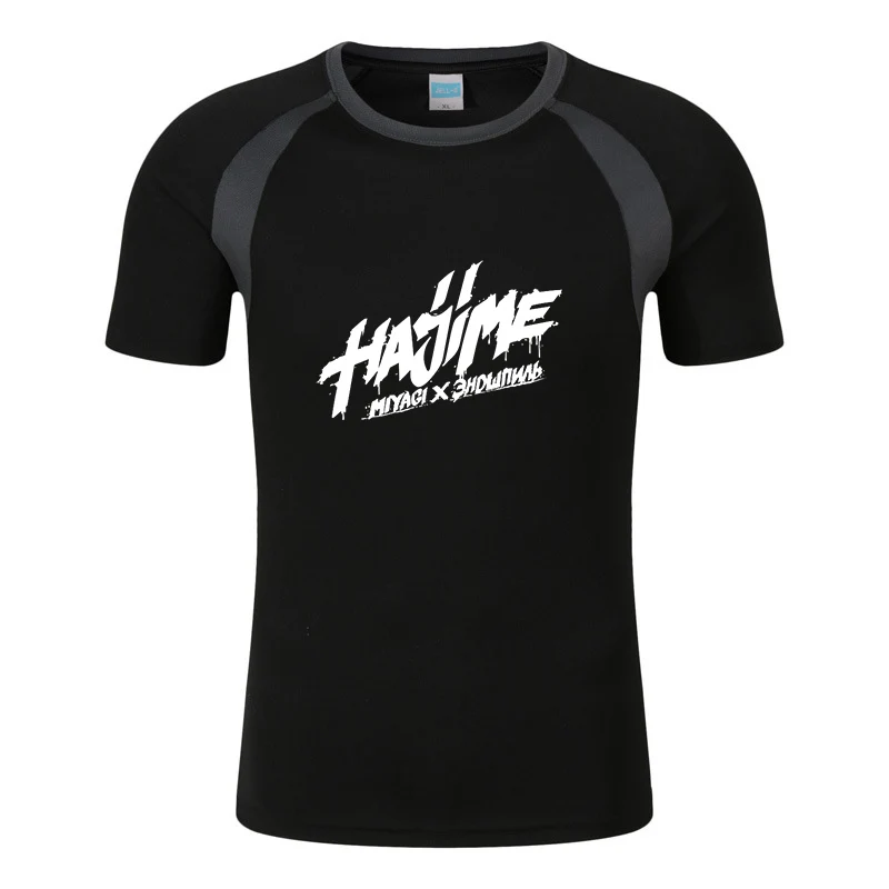 2023 New Men's Hajime Miyagi Andy Printing Fashion T Shirt Fitness Short Sleeve Sport Training Jogging Shirts Gym Quick Dry Tops