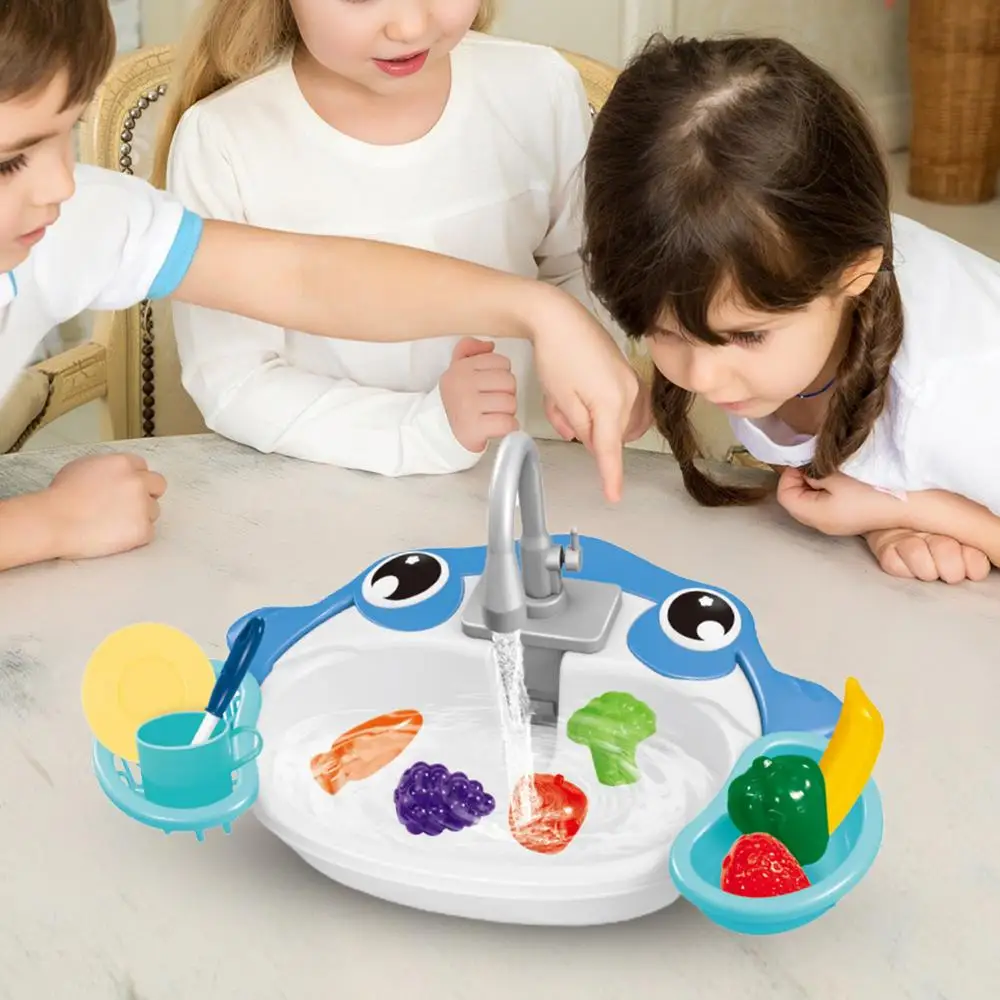 子供用ごっこ遊び食器洗い機おもちゃ 電動循環水食器洗いキッチンおもちゃ 男の子と女の子へのギフト