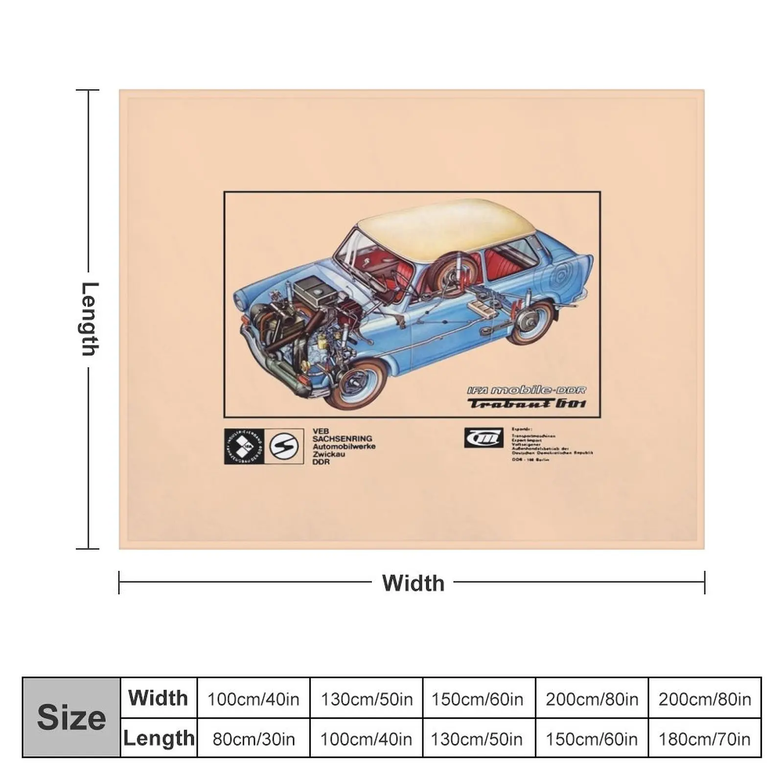 TRABANT 601 Throw Blanket Plaid Soft Beds Soft Big Blankets