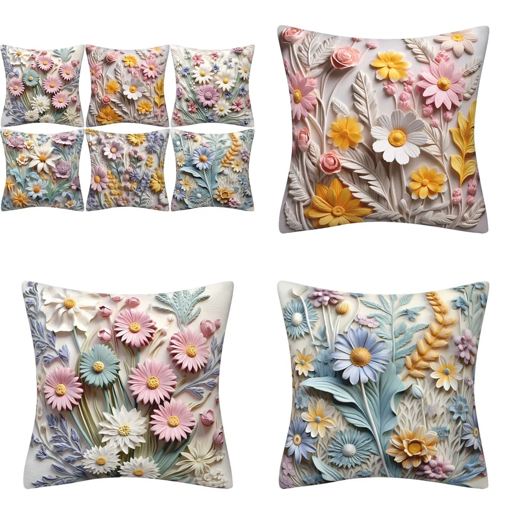 

Подушка для домашних животных с 3D цветочным принтом для собак и кошек, декоративная подушка для дома, гостиной, спальни, дивана, лобби отеля, оконного места