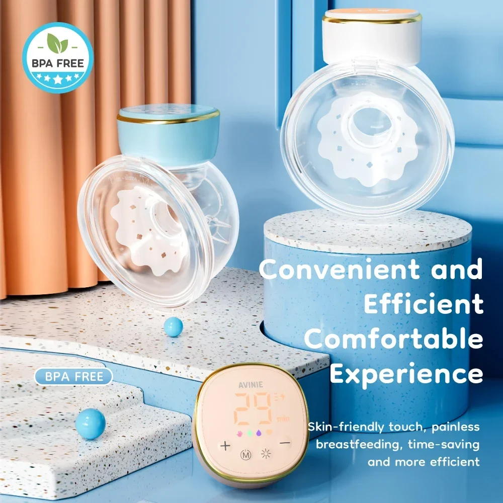 Tire-lait maternel électrique portable mains libres sans BPA - aspiration puissante silencieuse 4 modes 15 niveaux réglables pour les mères allaitantes