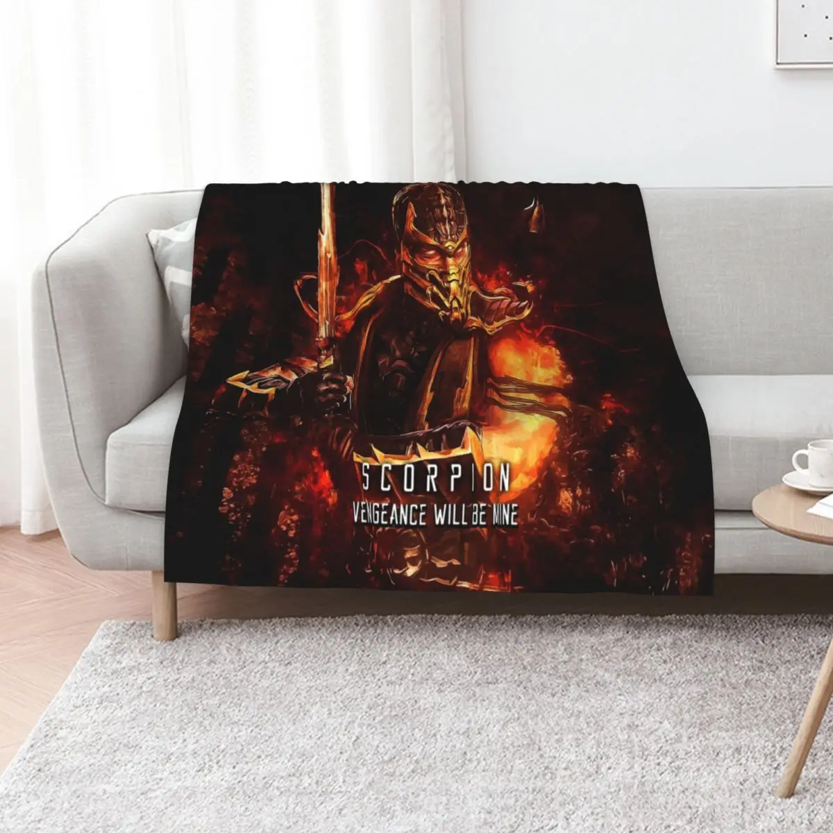 

Mortal Kombat Scorpion Throw Blanket Plush Thins Vintage Bed Fashionable Blankets