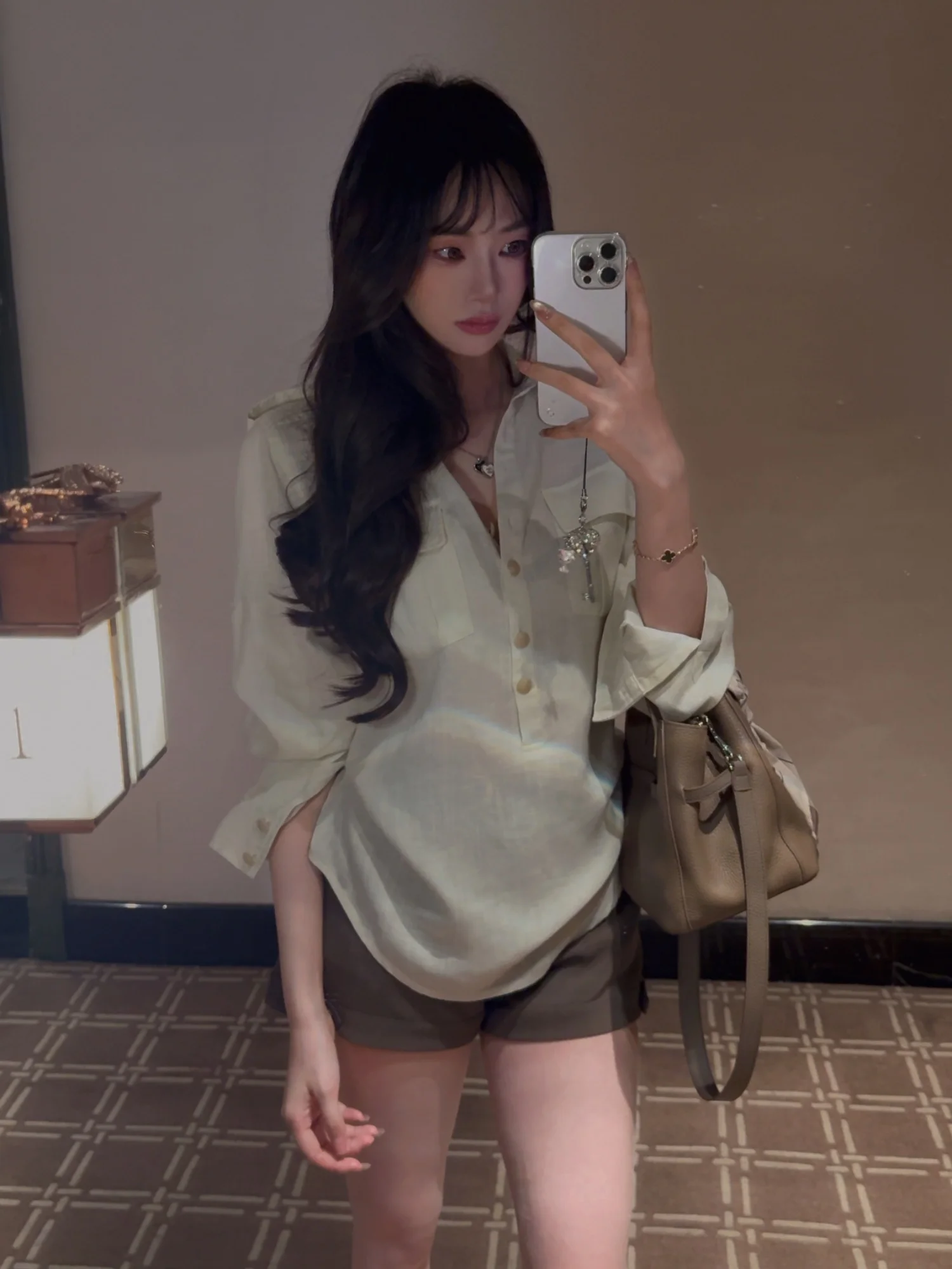 

Loose Fit Women's Shirt Casual Style Spring Summer Thin Lightweight Lazy Fashion Sensation Button up Long Sleeve Pure Color