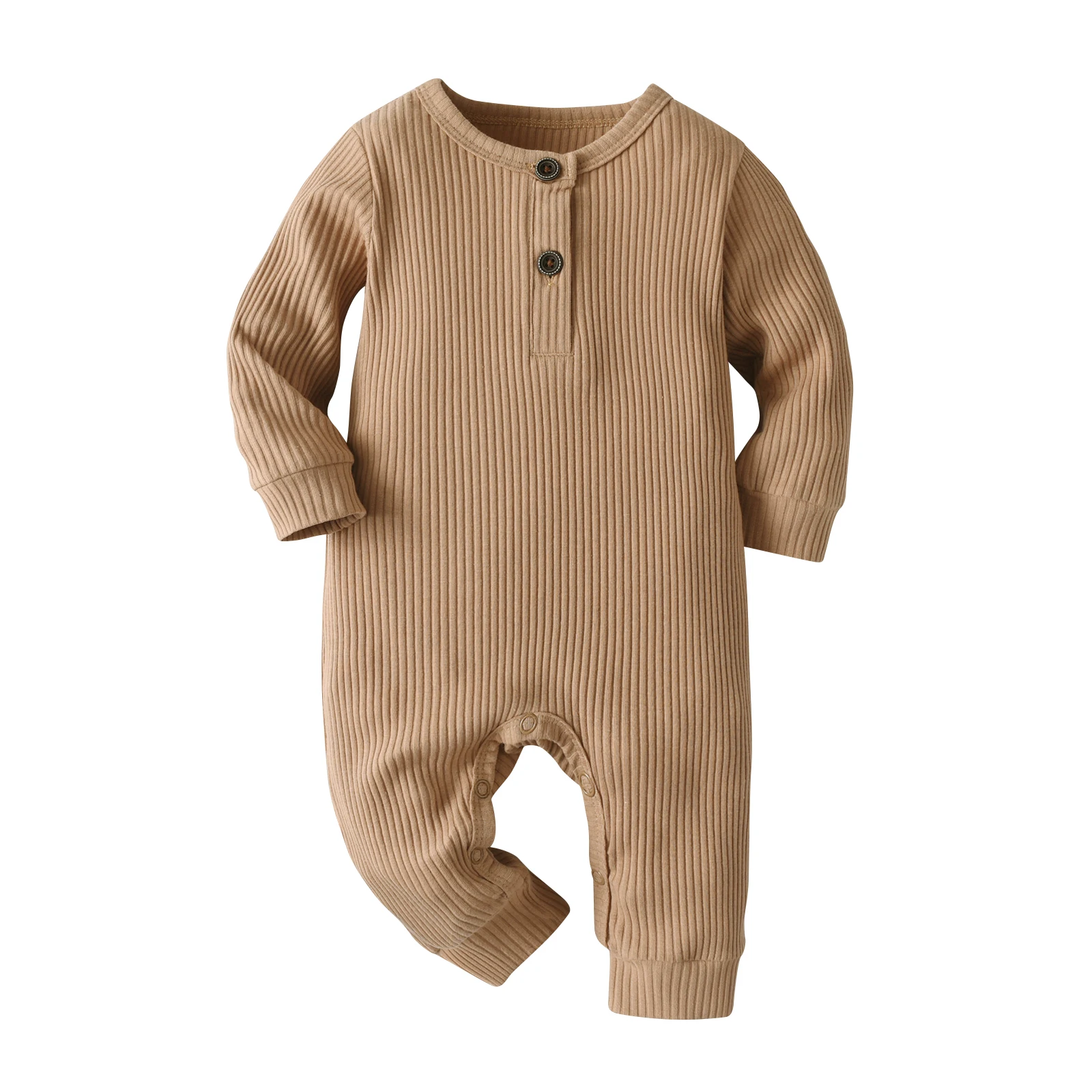 Casual Toddler infant Baby One Piece Romper Jumpsuit Clothing for Boys and Girls Newborn Solid Knit Long Sleeve Onesie Clothes