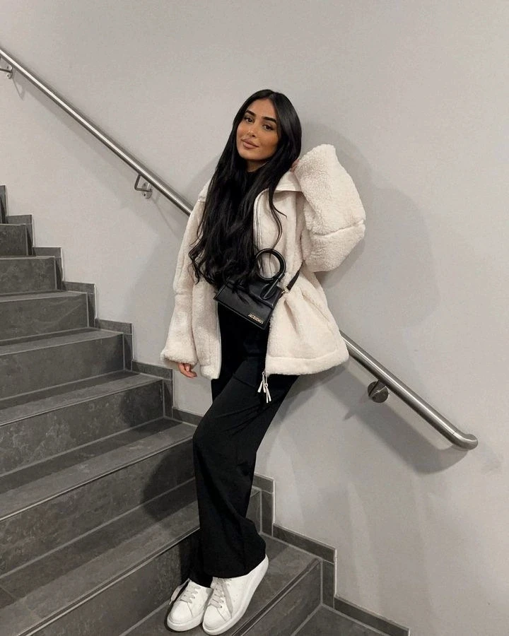 

Модный свободный меховой тюнер на молнии, повседневная удобная верхняя одежда, длинное пальто средней длины с воротником-стойкой све