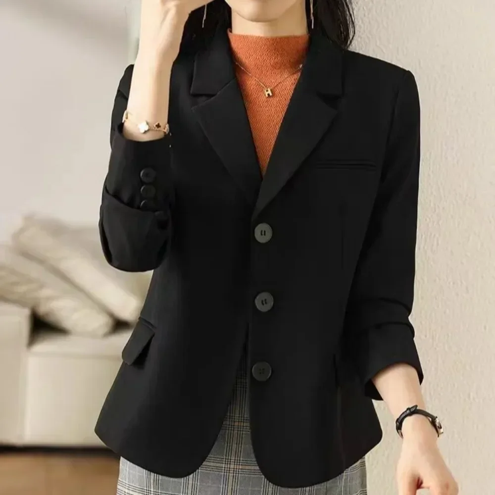 Women's Blazers Korean Style Outerwear Solid Casual Female Coats and Jackets Youthful Woman Clothes Elegant Youth 2025 New In