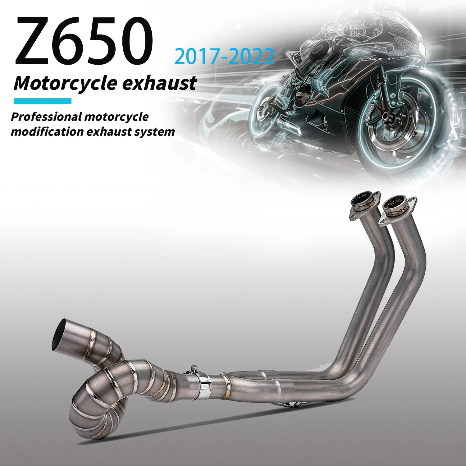 

Передняя соединительная труба для мотоцикла Z650 2017-2022 годов, титановый сплав, модифицированный глушитель KWSA для Ninja Z650