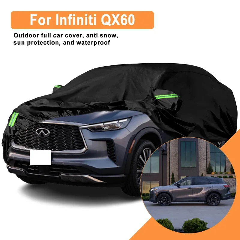 

Full Car Cover for Infiniti QX60 Outdoor Windproof Waterproof Dust Resistant Sun UV Protection with Reflective Strip