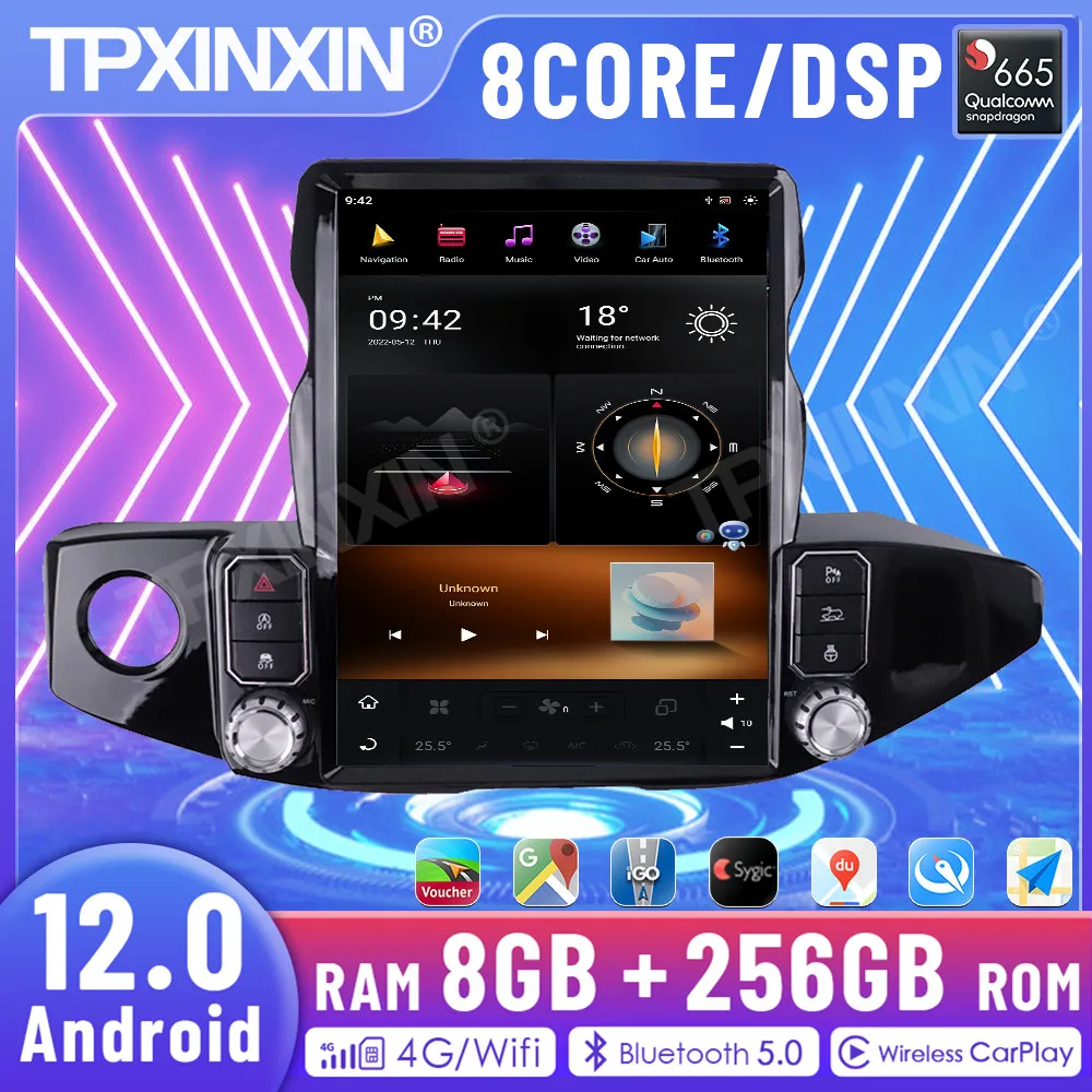 

13 дюймов 2K вертикальный экран Qualcomm Android 12,0 CarPlay для Jeep Wrangler JL 2018-2021 автомобильное радио GPS Navi CD плеер головное устройство