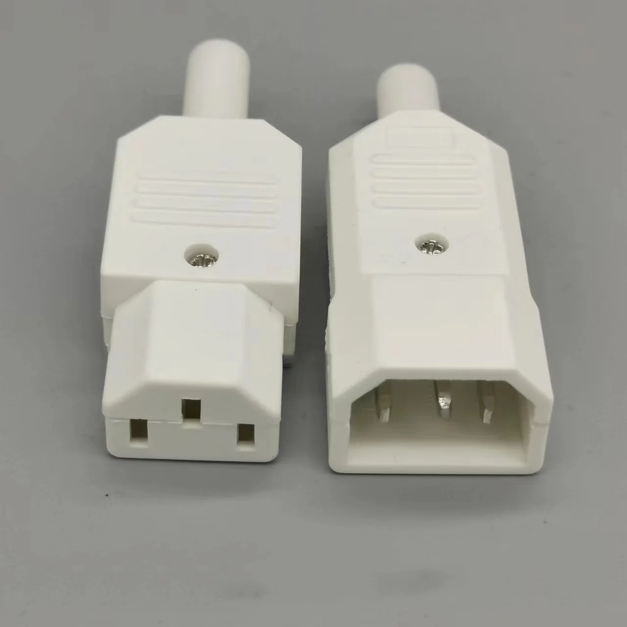 Detachable assembly AC plug socket word C13-C14 Insert white charging cable three core male and female connectors