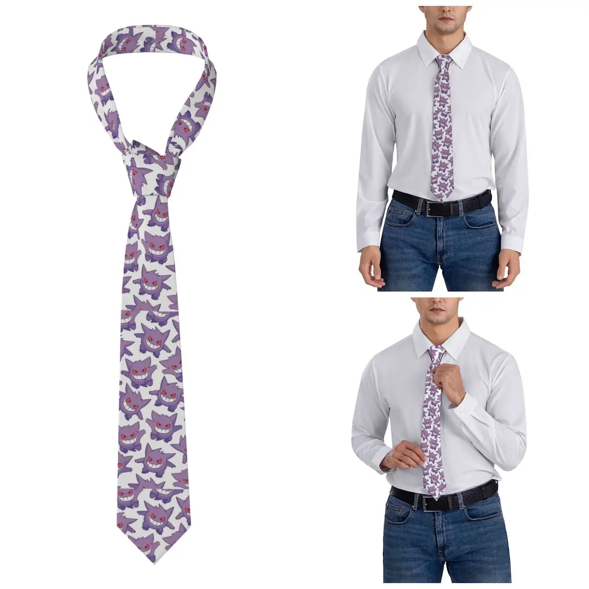 

Pokemoned Cartoon Pikachu Necktie Men Women Unisex 8 cm Classic Neck Tie for Mens Accessories Gravatas Business