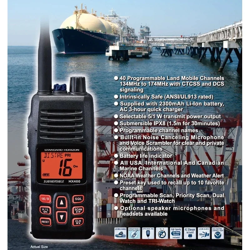 Standard Horizon HX400IS Intercom Maritime Marine VHF Floating Handheld Machine VHF Ship Port HX-400IS