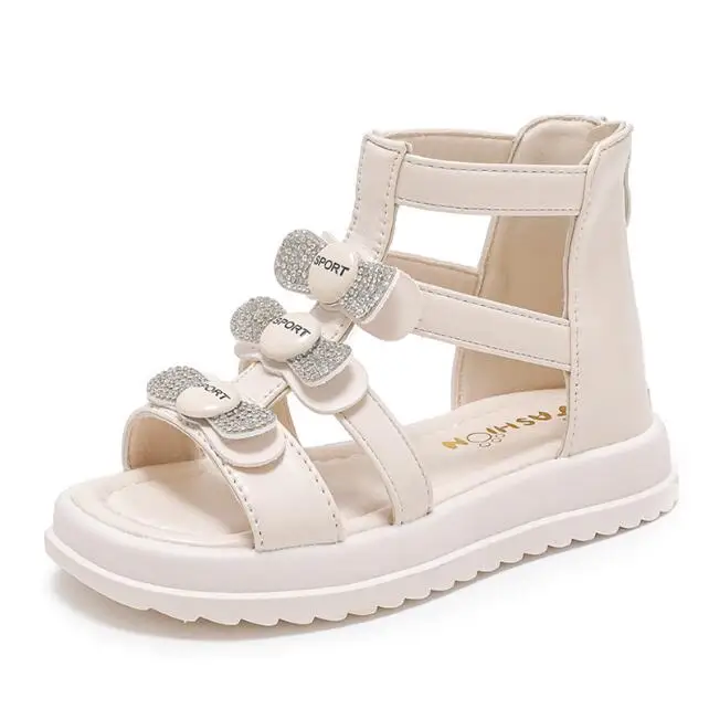 

Girls' Sandals Children's Fashion Soft Sole Princess Shoes Kids 2024 New Summer Beach Sandals Flat School Shoes Baby Girls Shoes