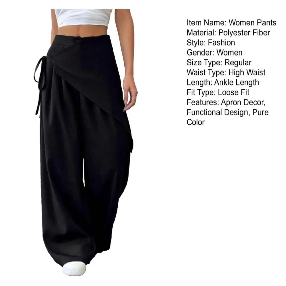 Irregular Suit Women's Loose Thin High-end Capris Wide Leg Trousers Pure Color Elastic Waist Casual Pants view 4
