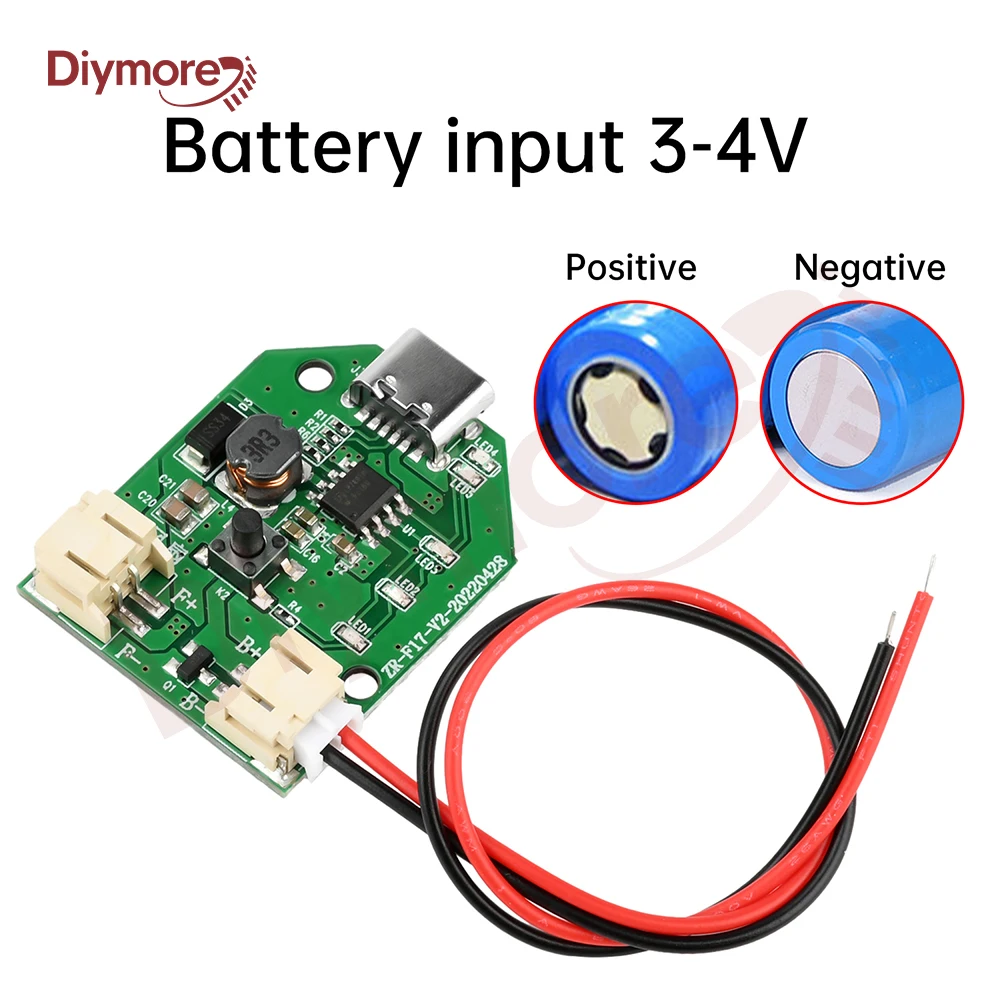 9V 12V Boost Fan Control Board Three/Four Speed Stepless Speed Regulation Charging Handheld Fan Control Board Type C