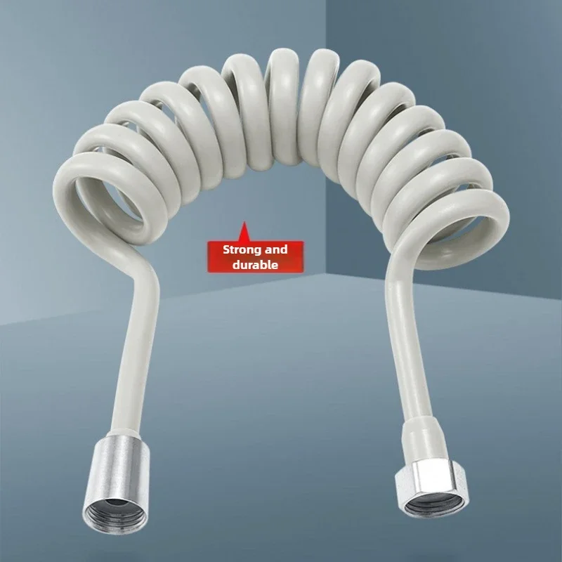 1PC 2m 3m 5m Spring Shower Hose Meters Water Plumbing Hose Plastic Bathroom Water Toilet Bidet Sprayer Telephone Line Soft Hoses