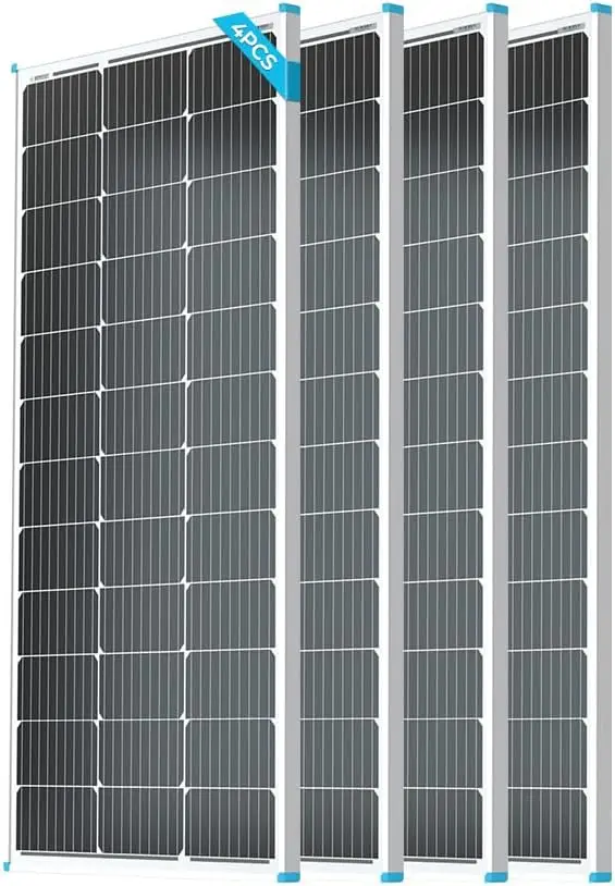 400 Watt Solar Panels High-Efficiency 4PCS 100W 12V Monocrystalline Solar Panel PV Module Power Charger for RV Marine