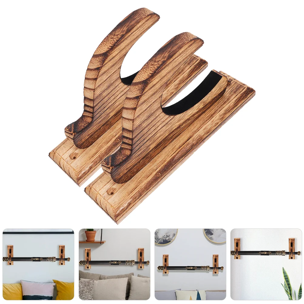 

2Pcs Sword Rack Sword Displaying Bracket Wood Flute Stand Reusable Flute Stand Desk Sword Holder sword stand