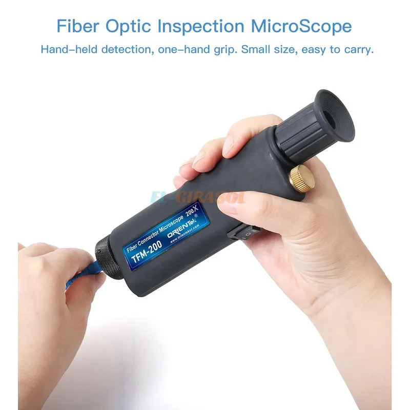 

Orientek TFM-200 Optical Inspection Microscope 200x Fiber Microscope Fiber Optic Scope with 2.5mm&1.25mm Adapter FTTH