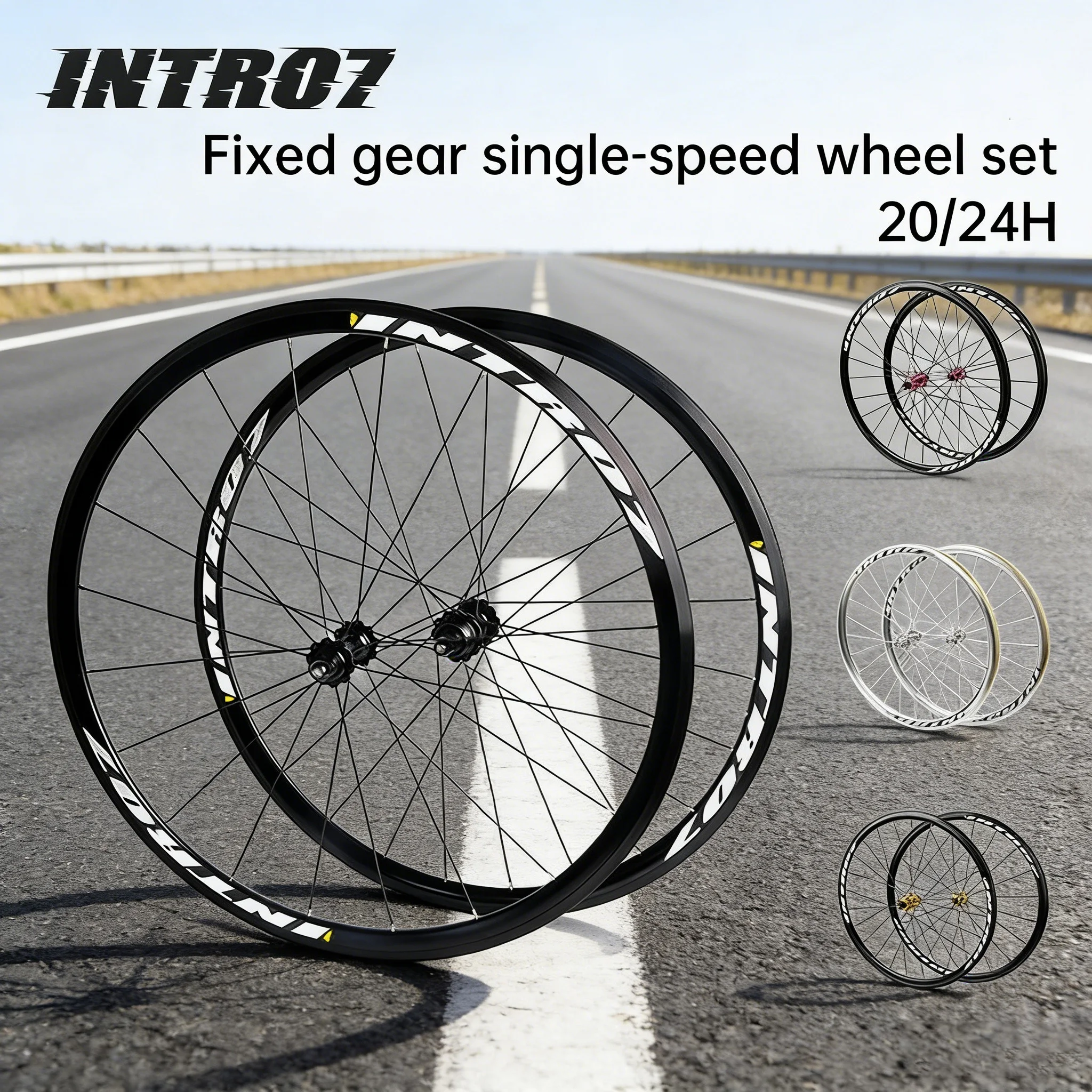 POLSO 700C Fixed Gear Bike Wheelset 20/24H Aluminum Alloy Caliper Brake Single Speed Black Fixie Bicycle Wheel Set Customized