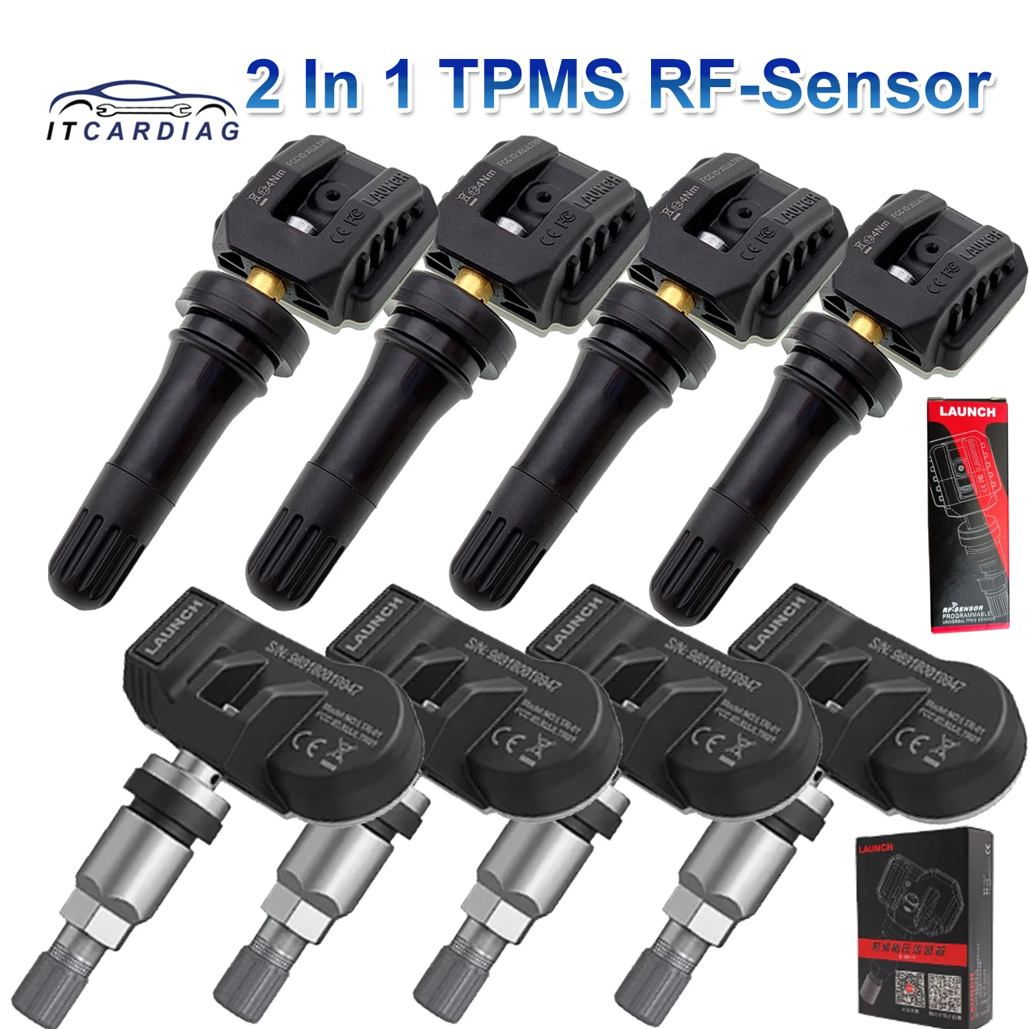 LAUNCH X431 2 In 1 TPMS RF-Sensor 315 & 433MHz Automotive Car Tire Pressure Repair Tool Support Tire Pressure Programming