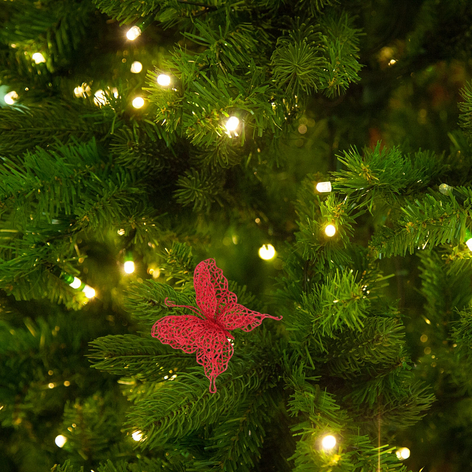 

10 PCS Butterfly Ornament Xmas Christmas Vivid Decor Exquisite Pendant Delicate Pendants Banquet