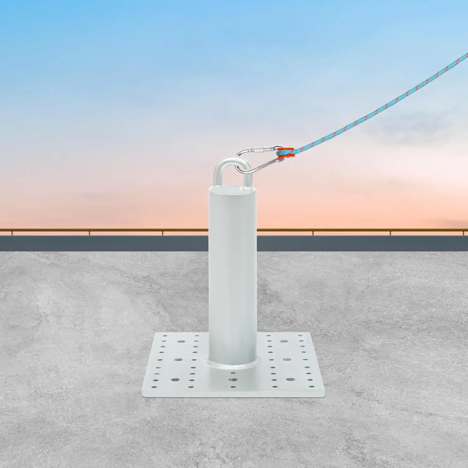 

Commercial Roof Anchor 12in, 5000 lbs Breaking Strength Concrete Anchor Great for Exterior or Indoor Use Standing Roof Anchor for Roof, Porch, Balcony, Garden, Pool (12inch, with Screws)