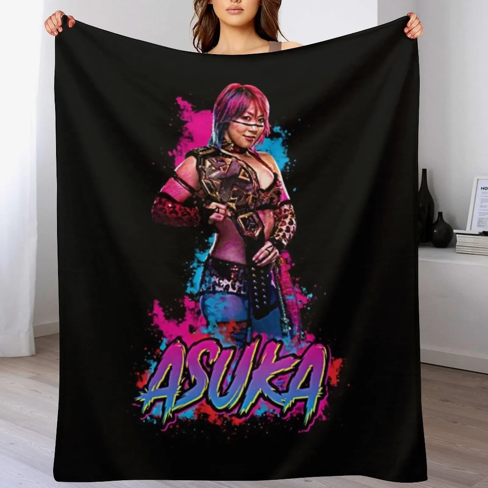 

Asuka Asian Wrestler Throw Blanket Designers Personalized Gift Plaid for sofa Blankets