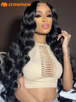 Body Wave Human Hair Wigs 13x6 HD Lace Frontal Wig 13X4 Lace Front Human Hair Wig 200% Pre Plucked Body Wave Wigs Human Hair 34\