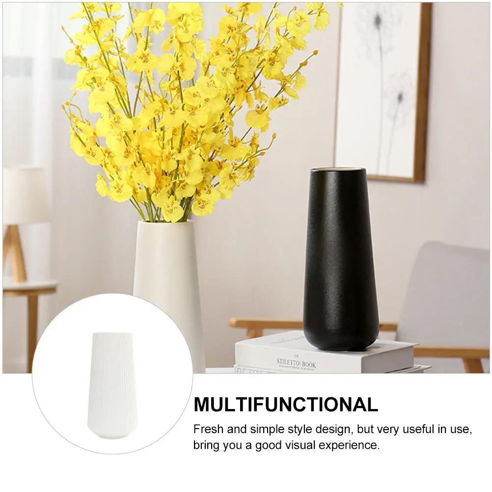 

1Pcs Plastic Flower Vase Simple Style Container for Home Office Balcony Dried Flower Ornament Plastic Vase
