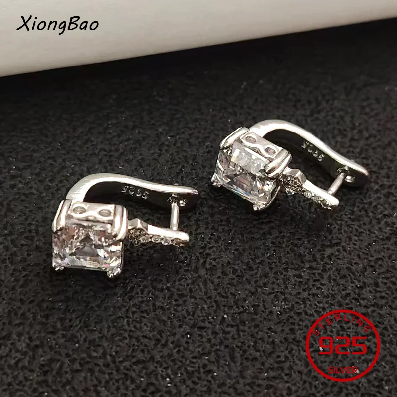 

Square Dangle earring Crystal Gemstone Drop Earrings For Women Stamp 925 Sterling Silver Girl Gift New 2026 Trendy Jewelry