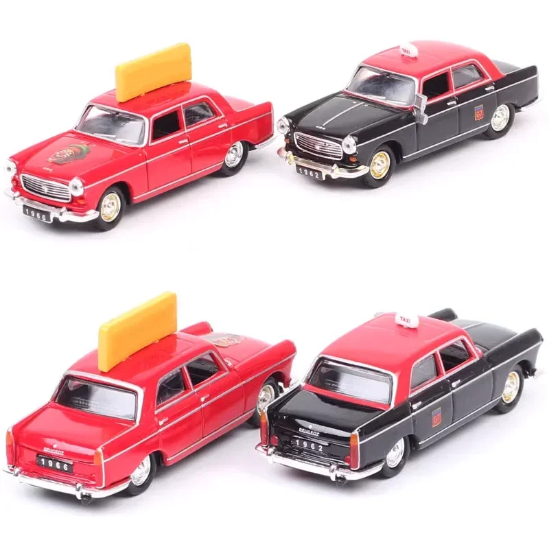 Diecast 1/87 Scale Vintage Peugeot's 404 Berline Taxi/Gordini Alloy Car Model Collection Display Toy Gift Souvenir