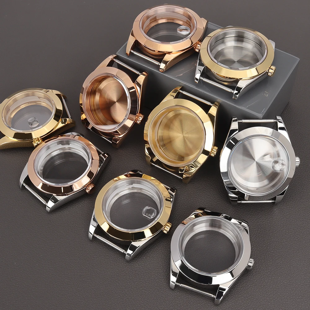 36mm/39mm Bevel Edge Watch Case Sapphire Glass for FITs NH35 NH36 7S26 Miyota 8215 821A Movement 28.5mm Dial Air King Style Case
