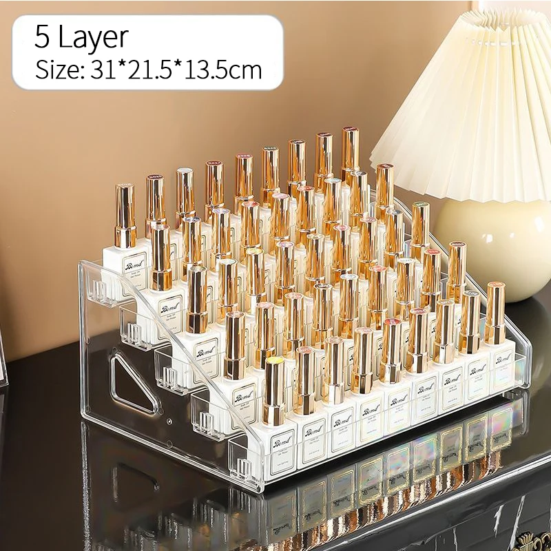 3/4/5/6/7 Lagen Acryl Nagellak Display Rack Transparante Cosmetische Organizer meerlaagse Eenvoudige Montage Rack Standhouder