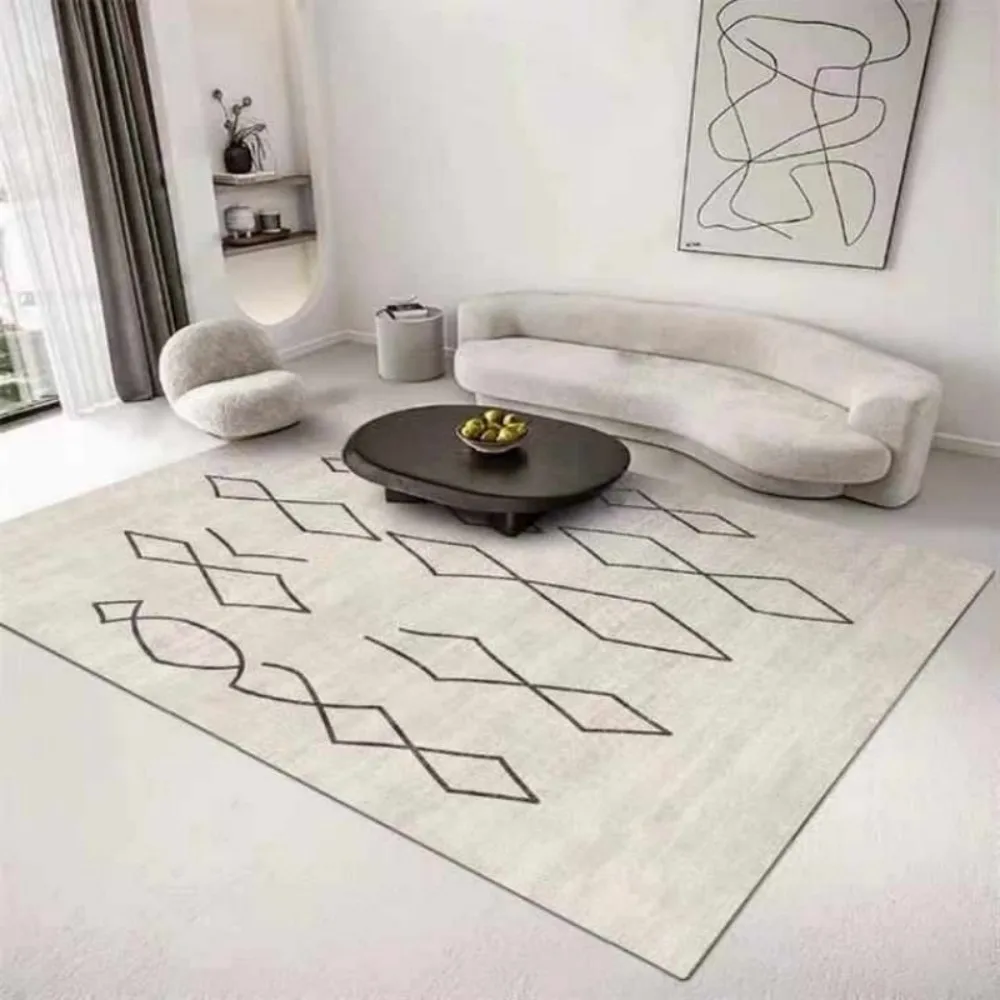 

VIKAMA American Vintage Style Large Rug For Bedroom Living Room Waterproof Stain Resistant Easy To Clean Comfortable Home Decor