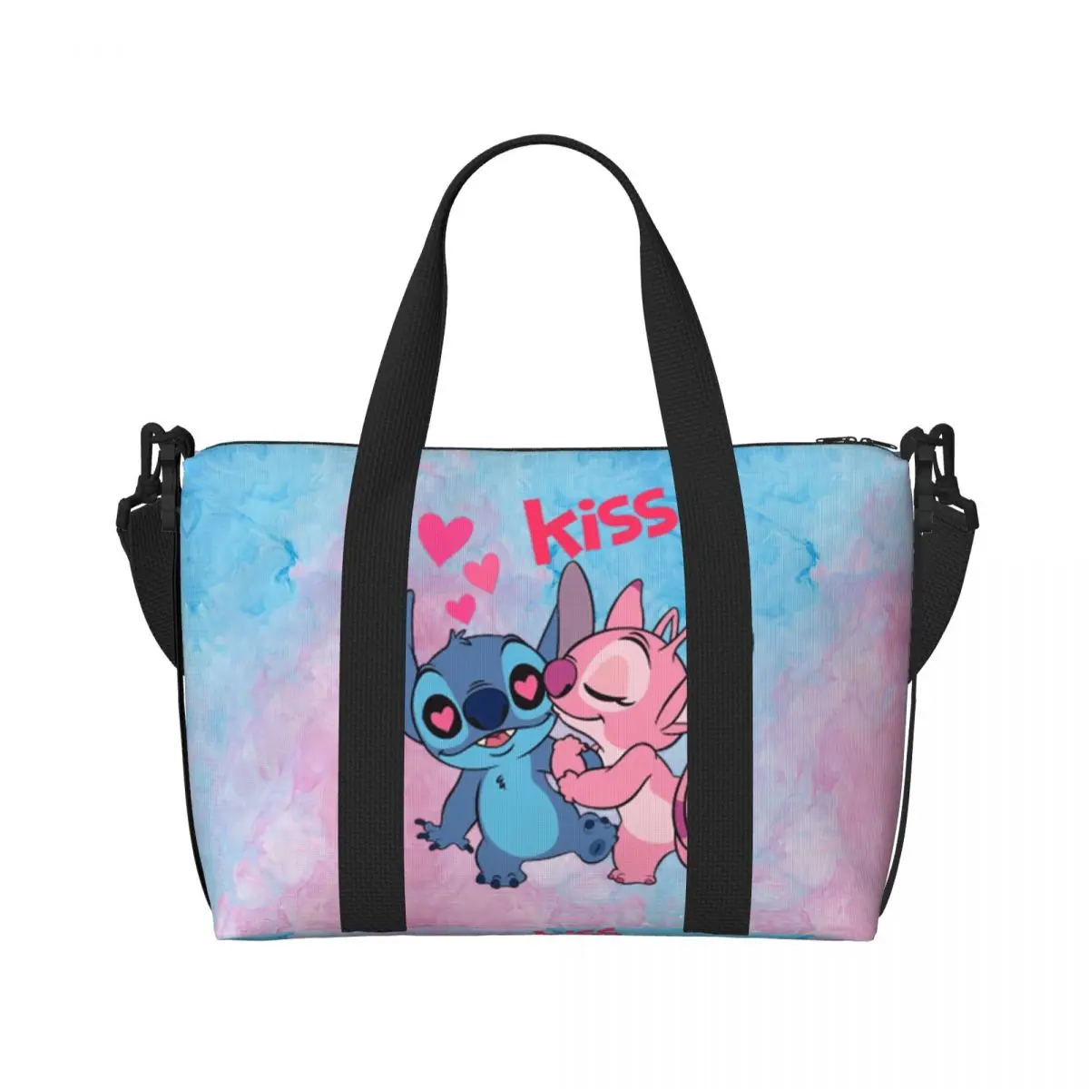 Custom Stitch Lion Cute Beach Tote Bag para as Mulheres, Ginásio Extra Grande Carry On, Sacos de compras de viagem filme