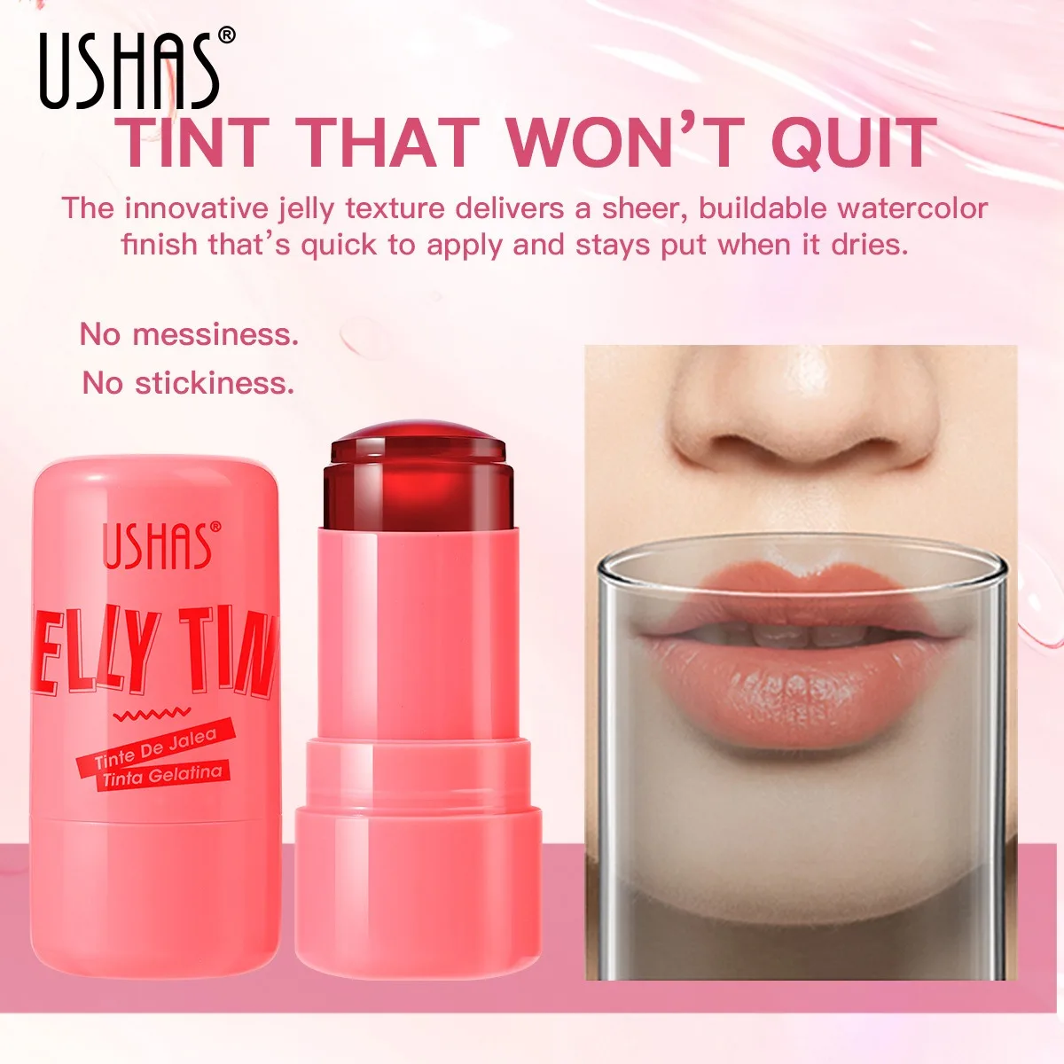 Milk Jelly Blush Stick Lip Cheek Stain Water Blusher Lipgloss Matte Lidschatten Langlebig Erhellen Sie die Gesichtskontur Rouge Makeup