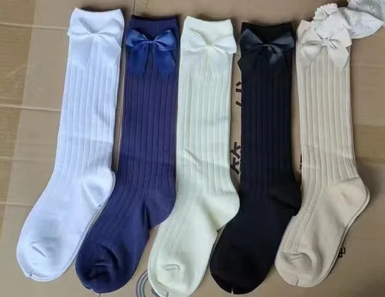 8 Colors New Solid Baby Boys Girls Knee High Long Socks Cotton Breathable Stripe Soft Kids Sock Children School Uniform Socks