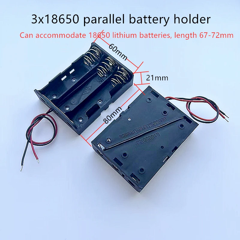 Extended Version 18650 Battery Box Battery Holder Series And Parallel Connection With Cable For Installation Of Protective Plate