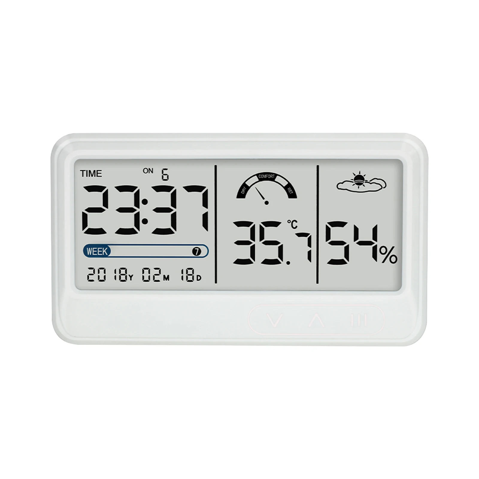 Digital Hygrometer Electronic Temperature Humidity Meters Gauge with Time Date LCD Display Clock Indoor Thermometer Hygrometer