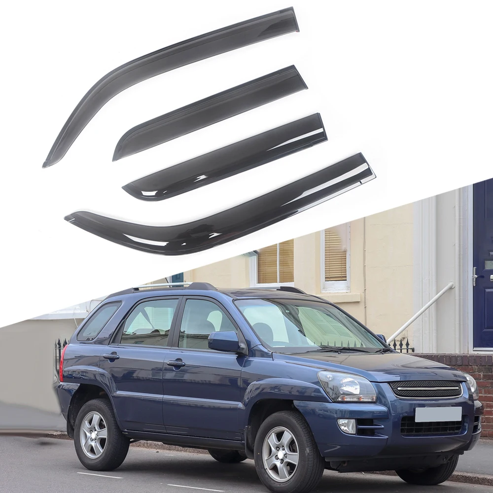 

For Kia Sportage 2005-2021 Auto Side Window Wind Deflectors Visors Black Rain Guard Door Visor Vent Shades Dark Smoke Ventvisor